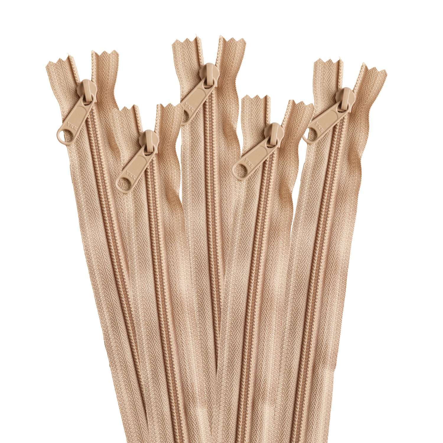 日本紐釦貿易 Y.K.K コイルファスナー 34cm 同色5本入り col.573 濃ベージュ 5CN34-573 （ご注文単位1束）【直送品】