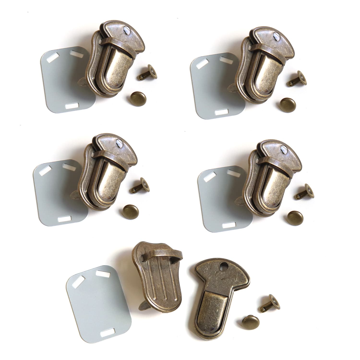 日本紐釦貿易 豆差込錠 アンティークゴールド 5個入り M253-AG （ご注文単位1束）【直送品】