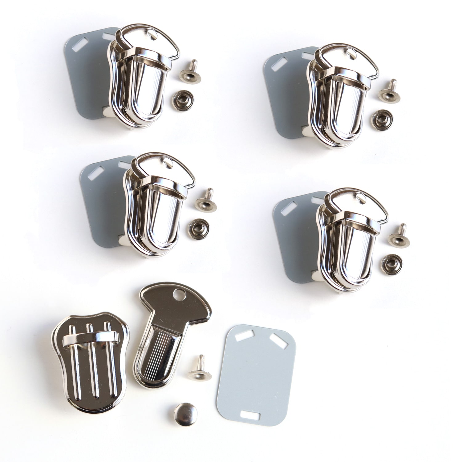 日本紐釦貿易 豆差込錠 シルバー 5個入り M253-S （ご注文単位1束）【直送品】