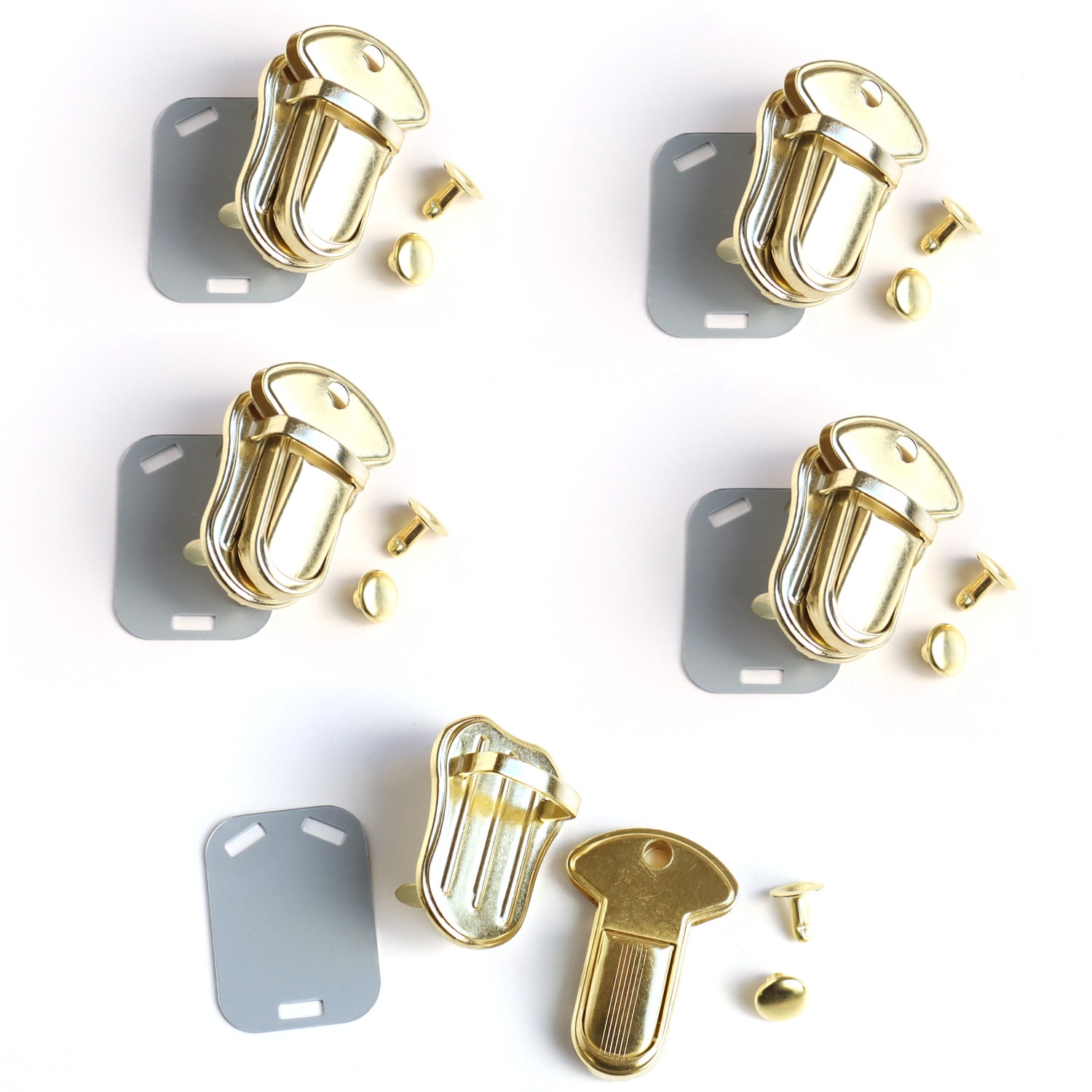 日本紐釦貿易 豆差込錠 ゴールド 5個入り M253-G （ご注文単位1束）【直送品】