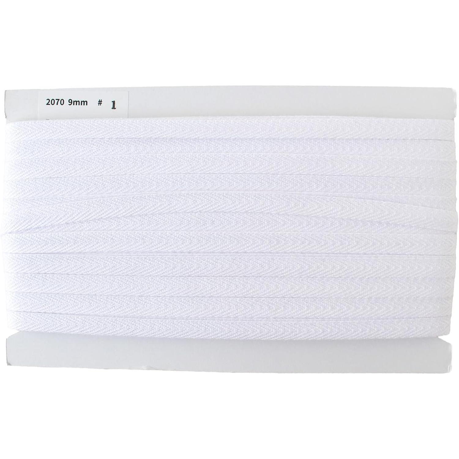 日本紐釦貿易 綾織テープ 巾9mm×50m巻 白 IC2070-1 (ご注文単位1巻)【直送品】