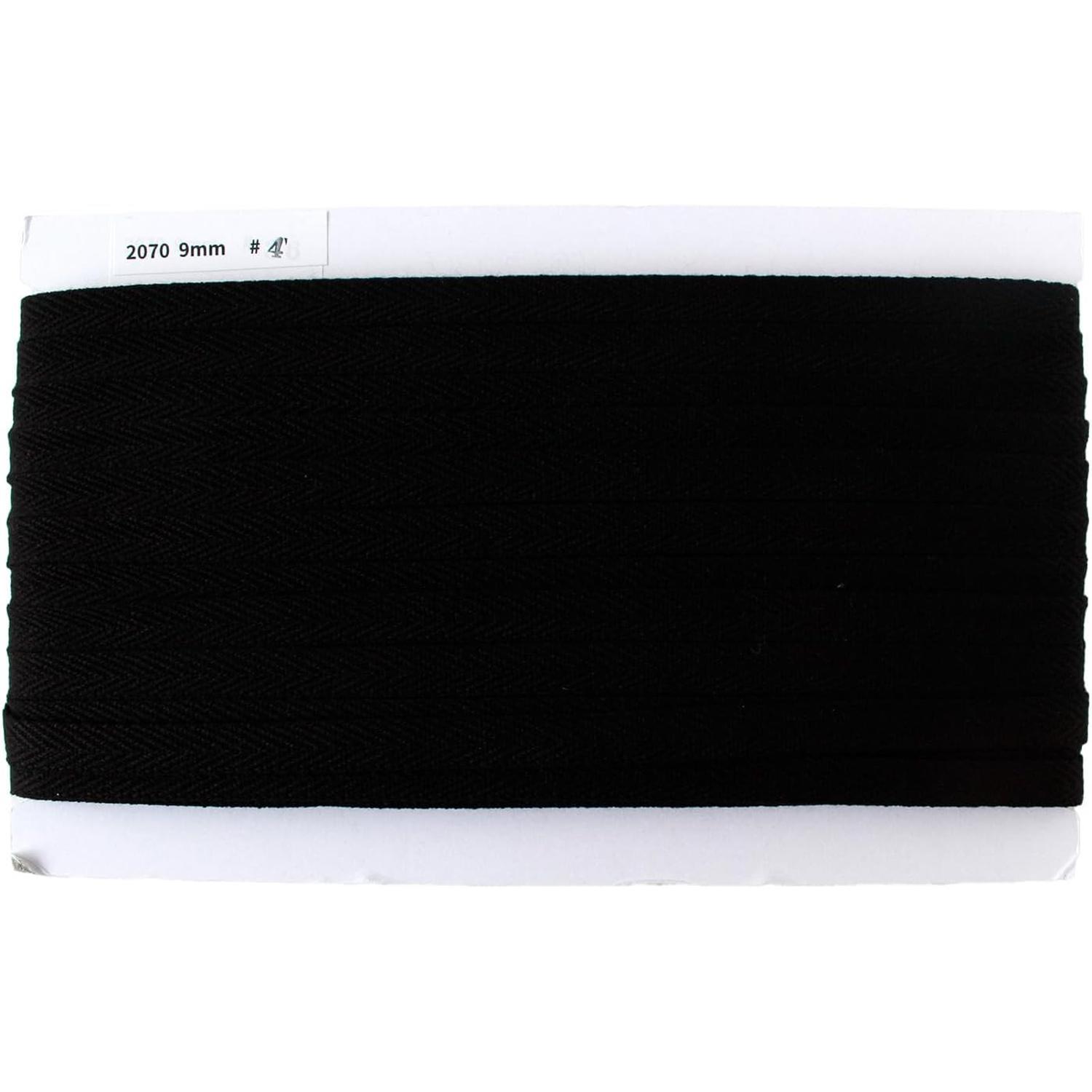 日本紐釦貿易 綾織テープ 巾9mm×50m巻 黒 IC2070-4 （ご注文単位1巻）【直送品】