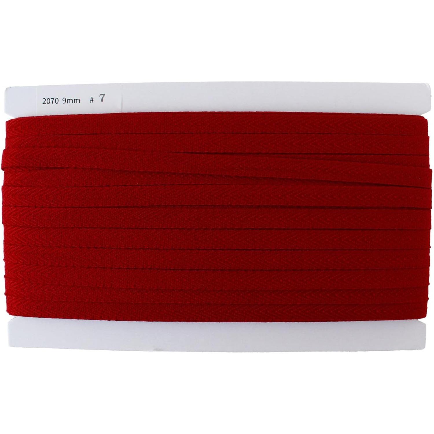 日本紐釦貿易 綾織テープ 巾9mm×50m巻 赤 IC2070-7 (ご注文単位1巻)【直送品】