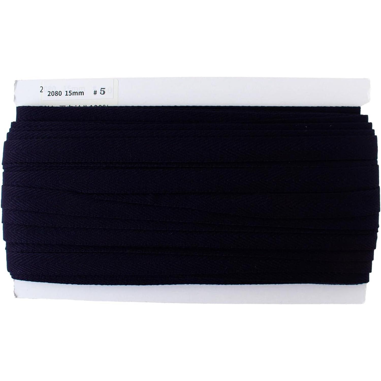 日本紐釦貿易 綾織テープ 巾15mm×50m巻 紺 IC2080-5 (ご注文単位1巻)【直送品】