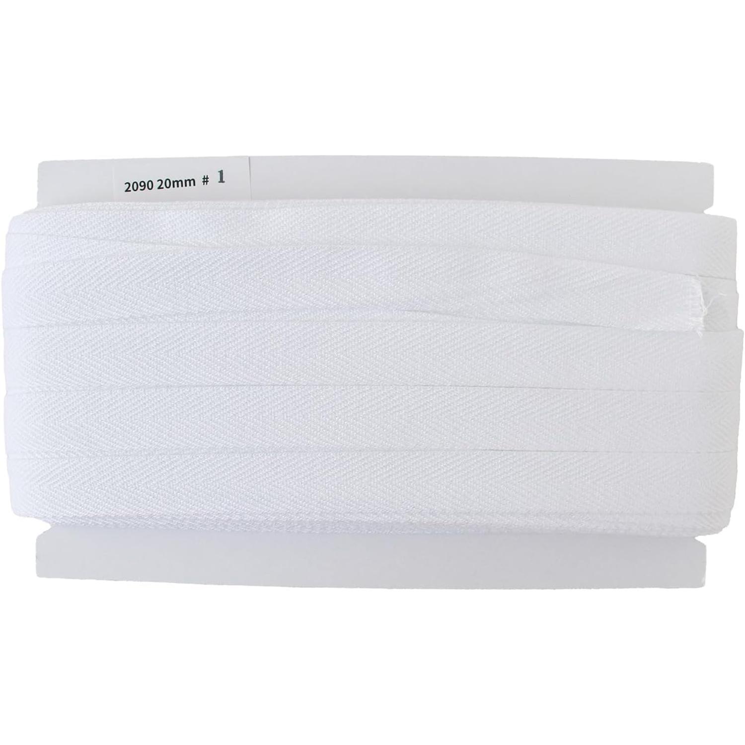 日本紐釦貿易 綾織テープ 巾20mm×50m巻 白 IC2090-1 (ご注文単位1巻)【直送品】