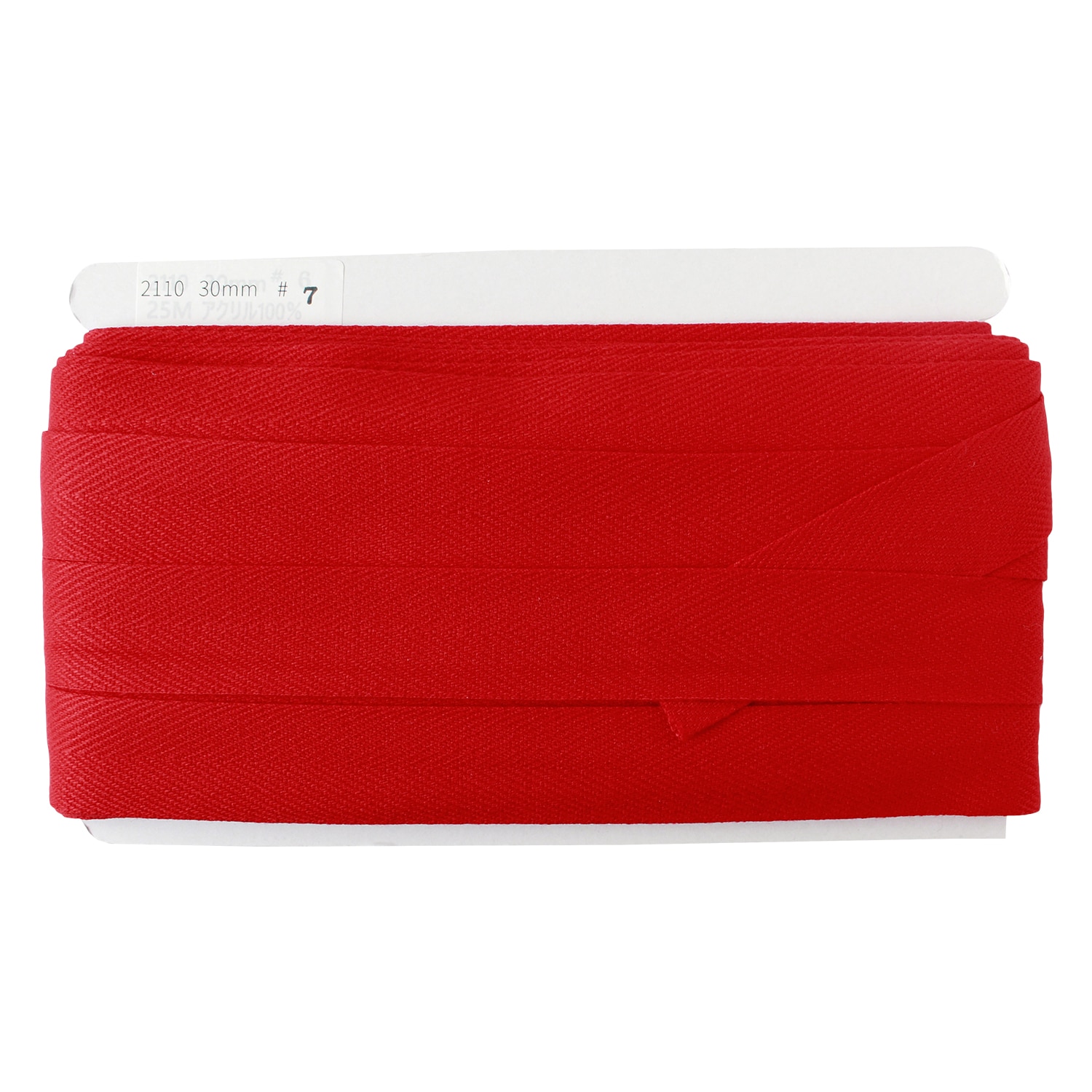 日本紐釦貿易 綾織テープ 巾30mm×25m巻 赤 IC2110-7 (ご注文単位1巻)【直送品】