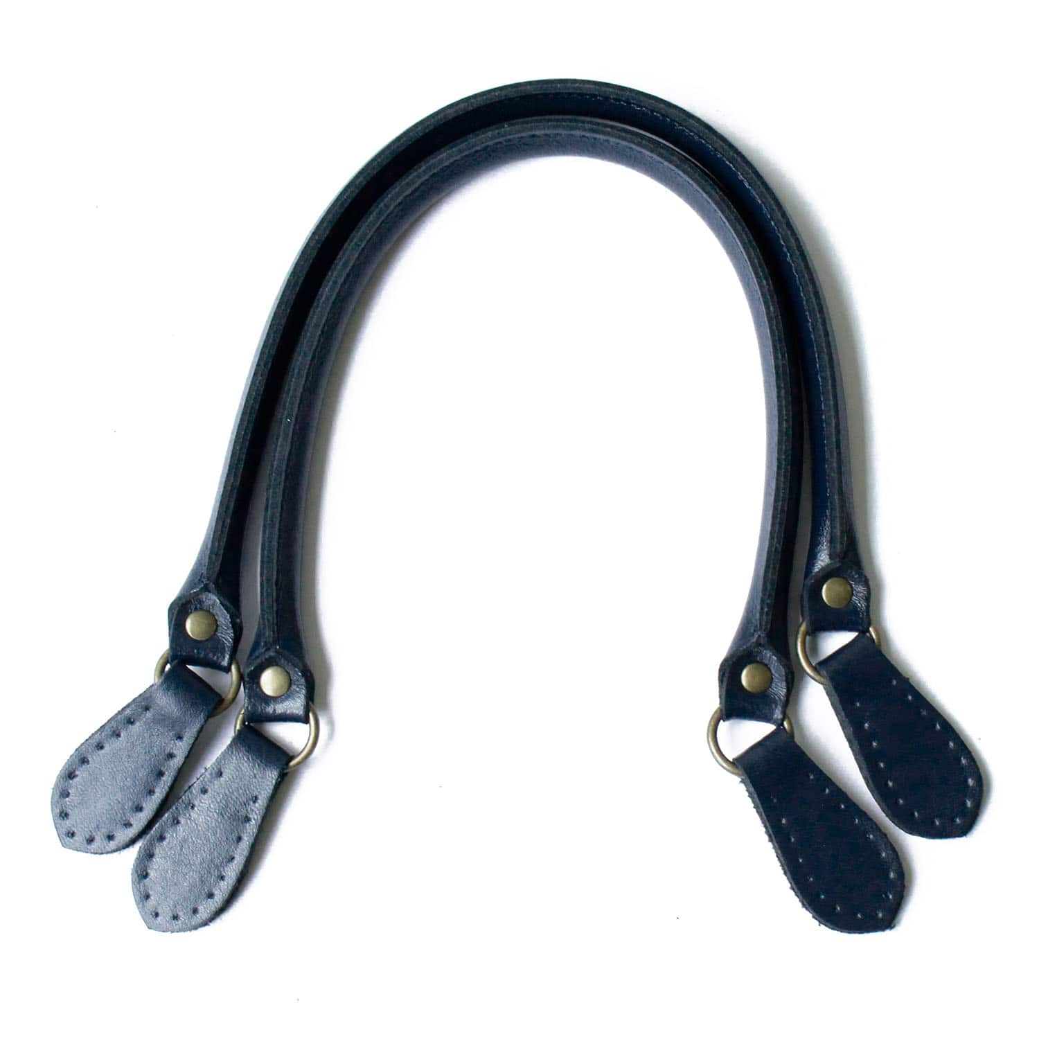 日本紐釦貿易 撥水加工本革持手 ネイビー 45cm 2本1組 (ご注文単位1組)【直送品】