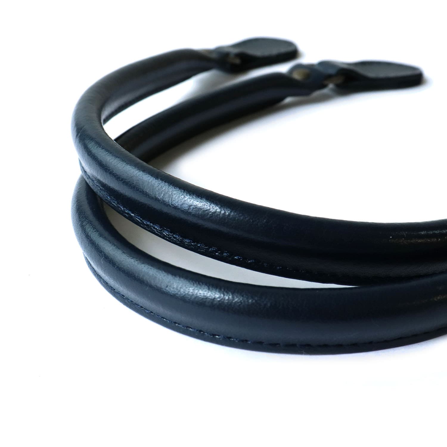 日本紐釦貿易 撥水加工本革持手 ネイビー 45cm 2本1組 (ご注文単位1組)【直送品】