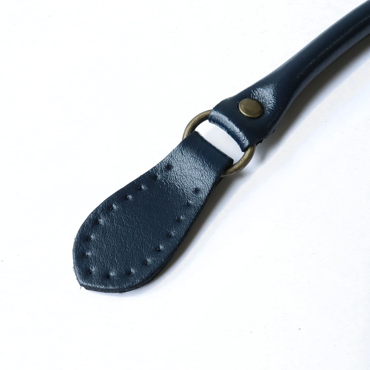 日本紐釦貿易 撥水加工本革持手 ネイビー 45cm 2本1組 (ご注文単位1組)【直送品】