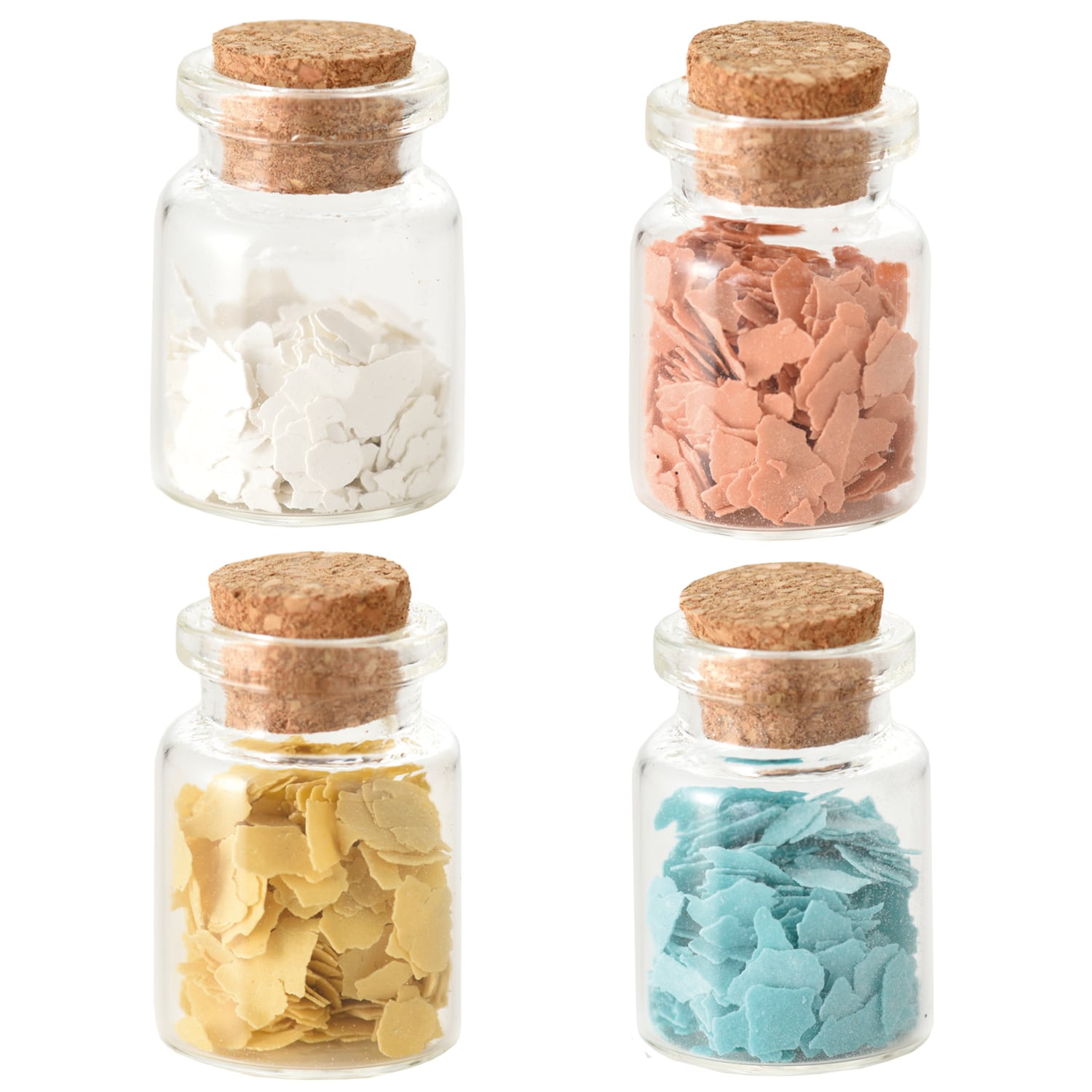 日本紐釦貿易 デコパーツ マイカ風フレーク 4色セット 1瓶約2.3g T10-A (ご注文単位1セット)【直送品】