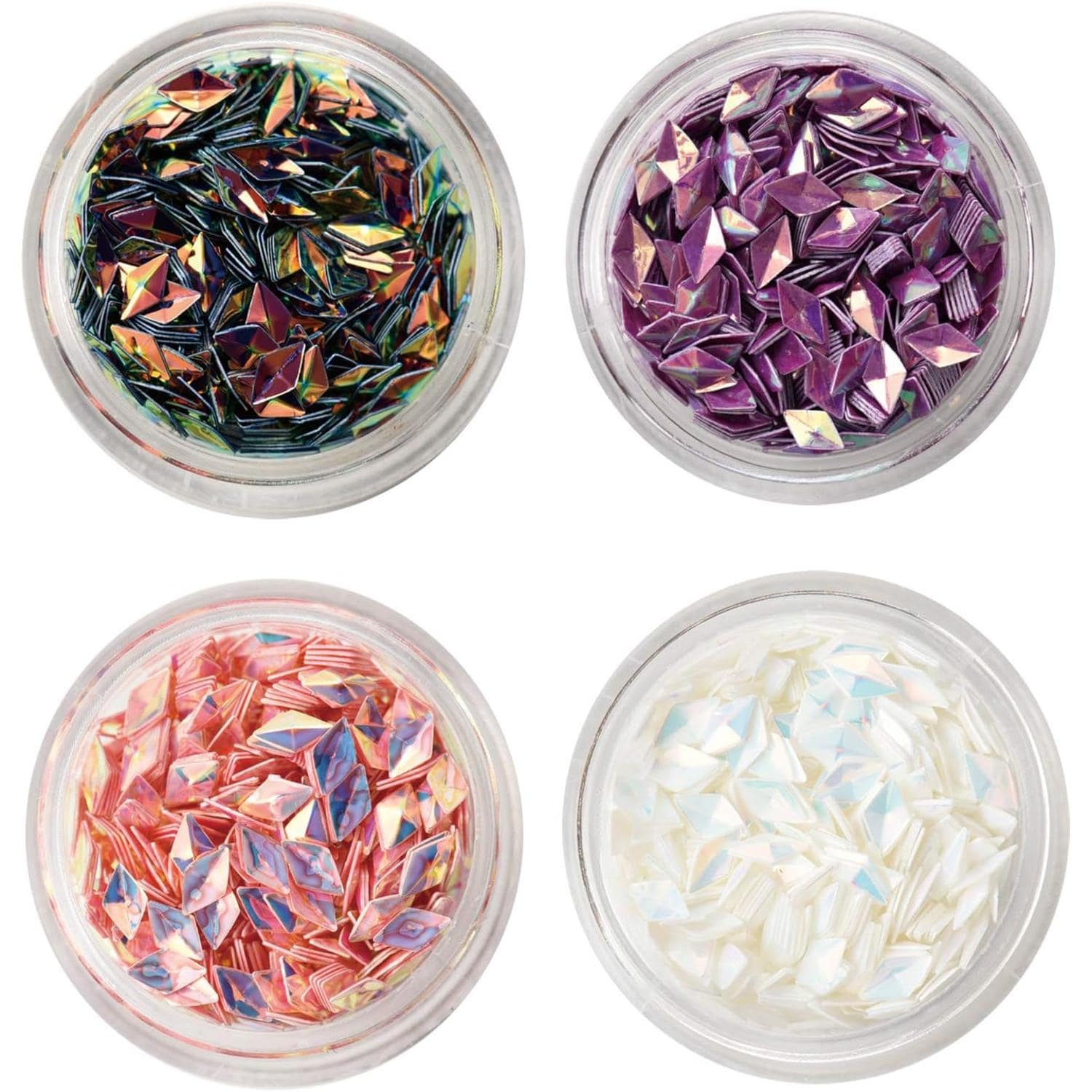 日本紐釦貿易 デコパーツ オーロラアートスパン 4色セット 1個約0.8g T10-B （ご注文単位1セット）【直送品】
