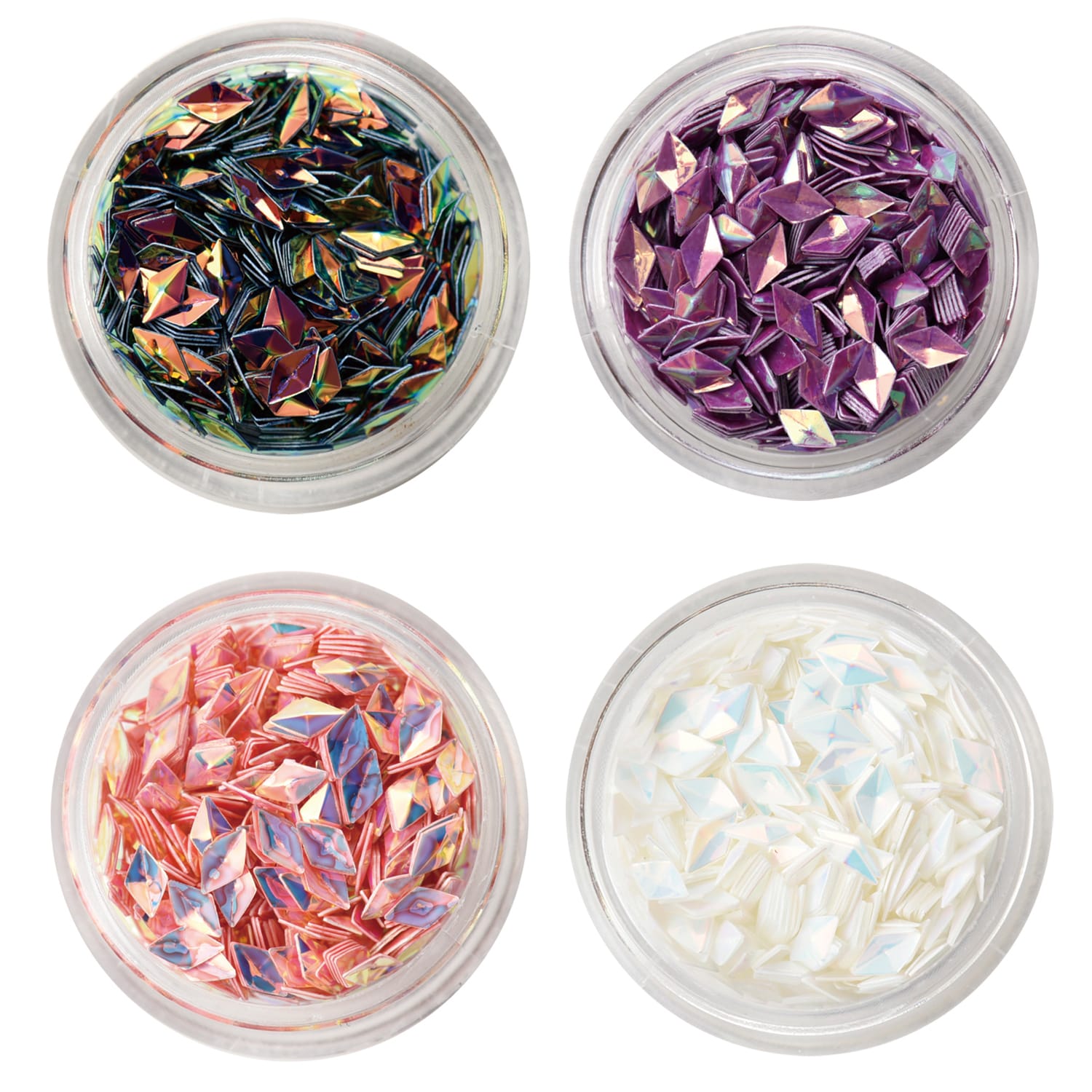 日本紐釦貿易 デコパーツ オーロラアートスパン 4色セット 1個約0.8g T10-B (ご注文単位1セット)【直送品】