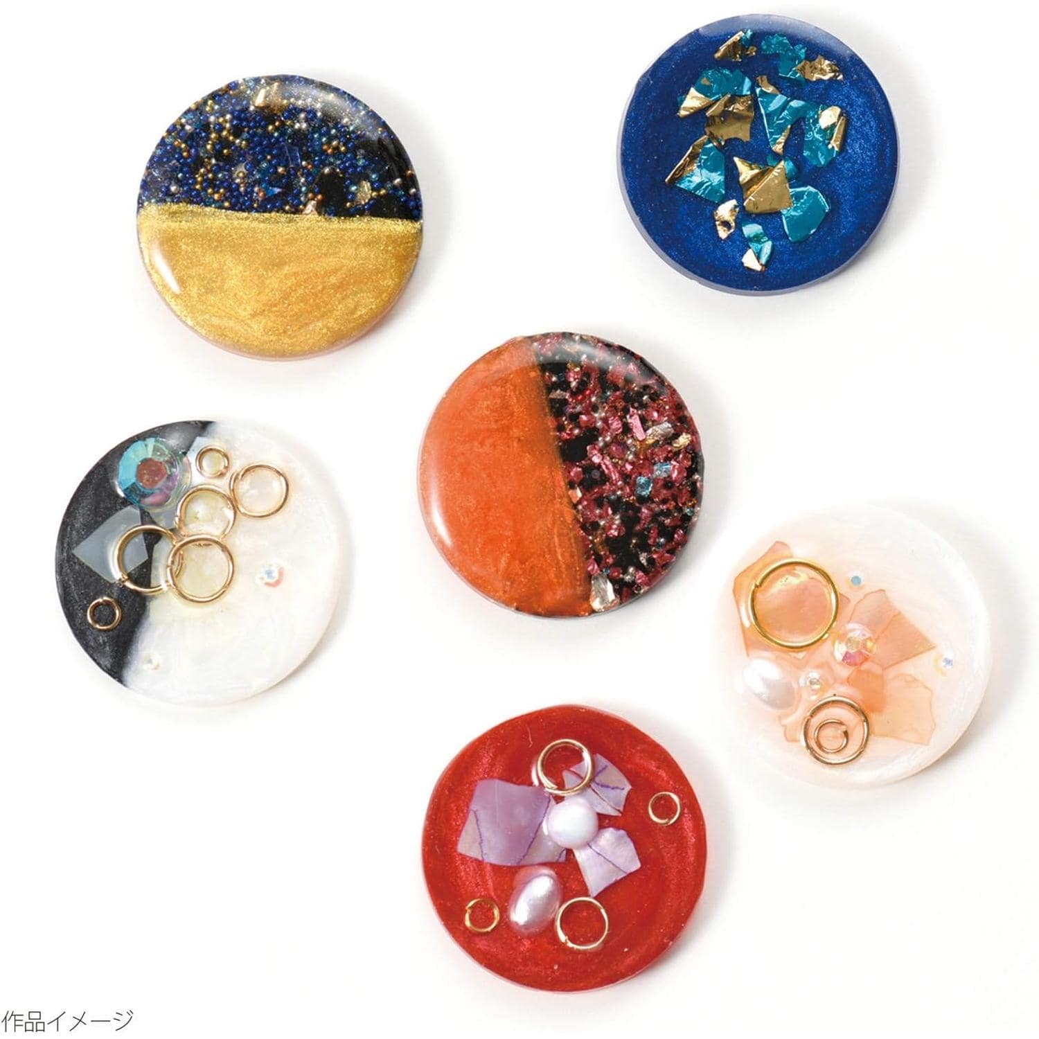 日本紐釦貿易 デコパーツ コルク風パウダー 2色セット 1個約0.3g T10-C (ご注文単位1セット)【直送品】