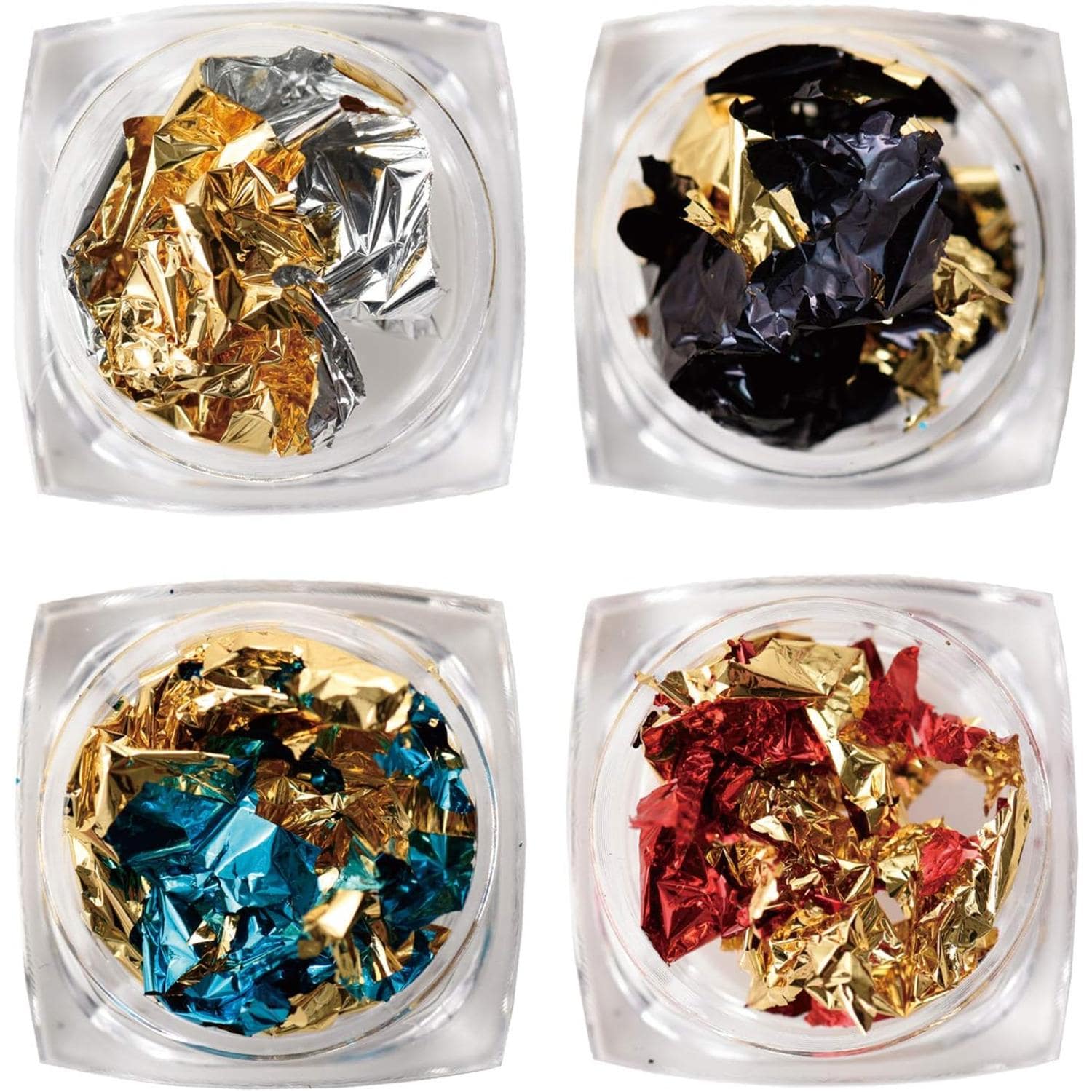 日本紐釦貿易 デコパーツ ツートン箔 4色セット 1個約5.5cm 各1シート1枚入 T10-E （ご注文単位1セット）【直送品】