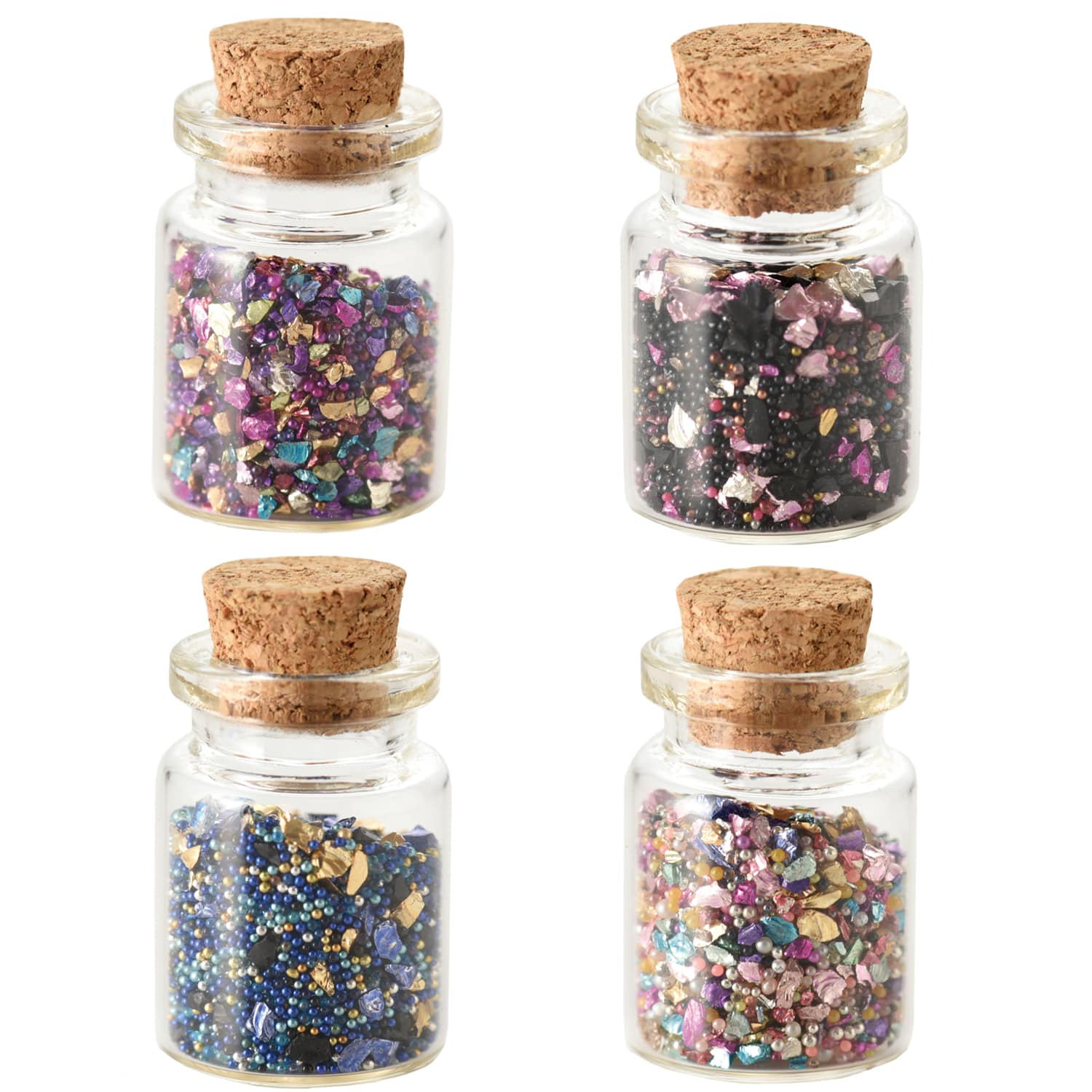 日本紐釦貿易 デコパーツ リュクシーサンドミックス 4色セット 1個約0.4g T10-F (ご注文単位1セット)【直送品】