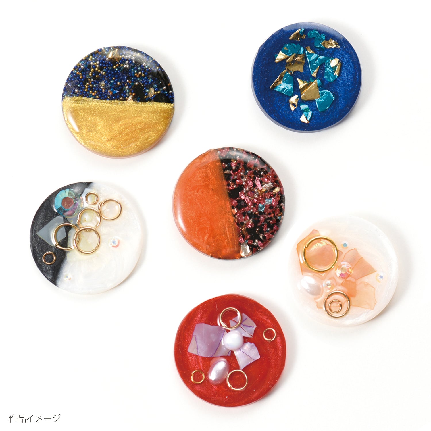 日本紐釦貿易 デコパーツ リュクシーサンドミックス 4色セット 1個約0.4g T10-F (ご注文単位1セット)【直送品】