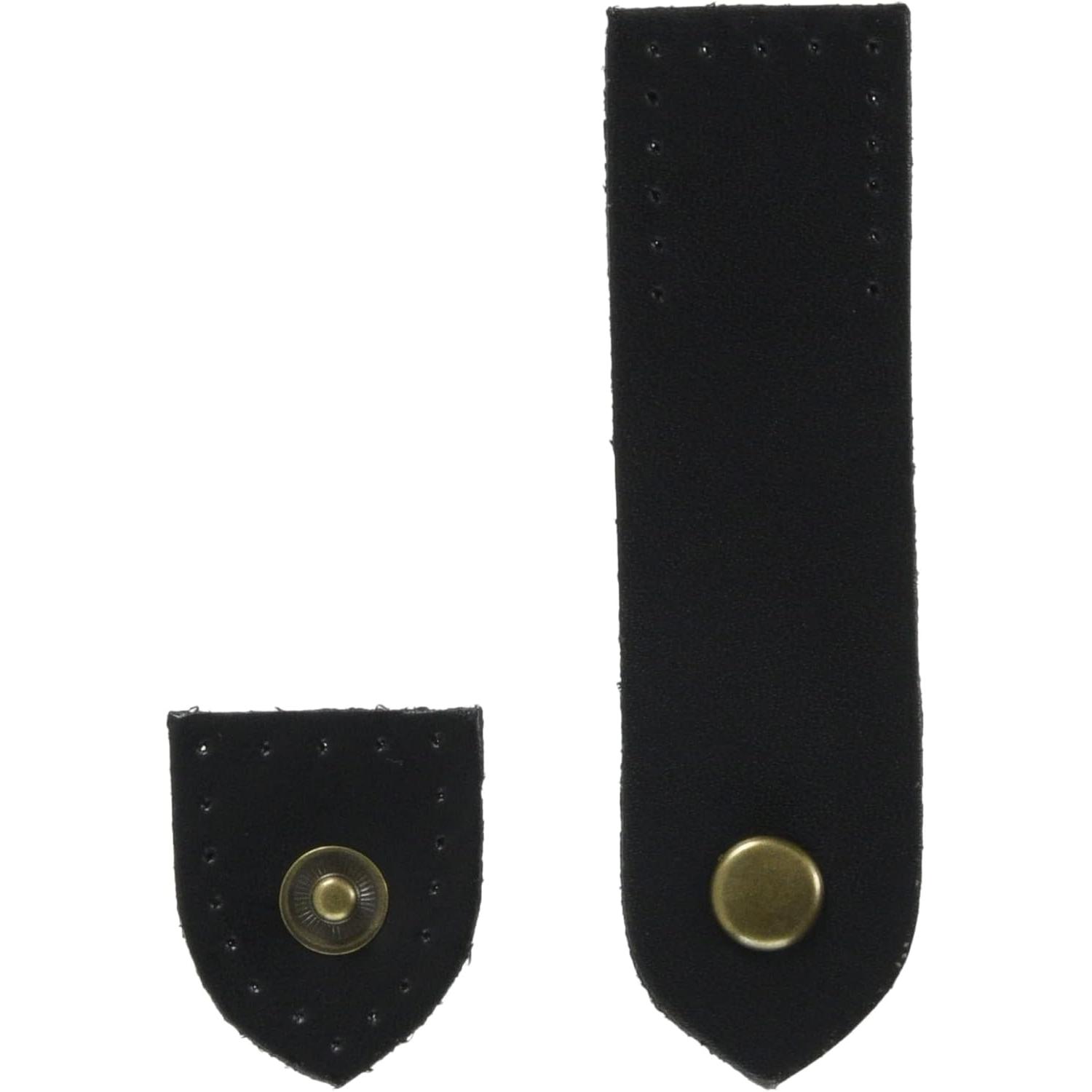 日本紐釦貿易 スナップ付き本革ベルト W2.5×H9cm 黒 KTF17-B (ご注文単位1個)【直送品】