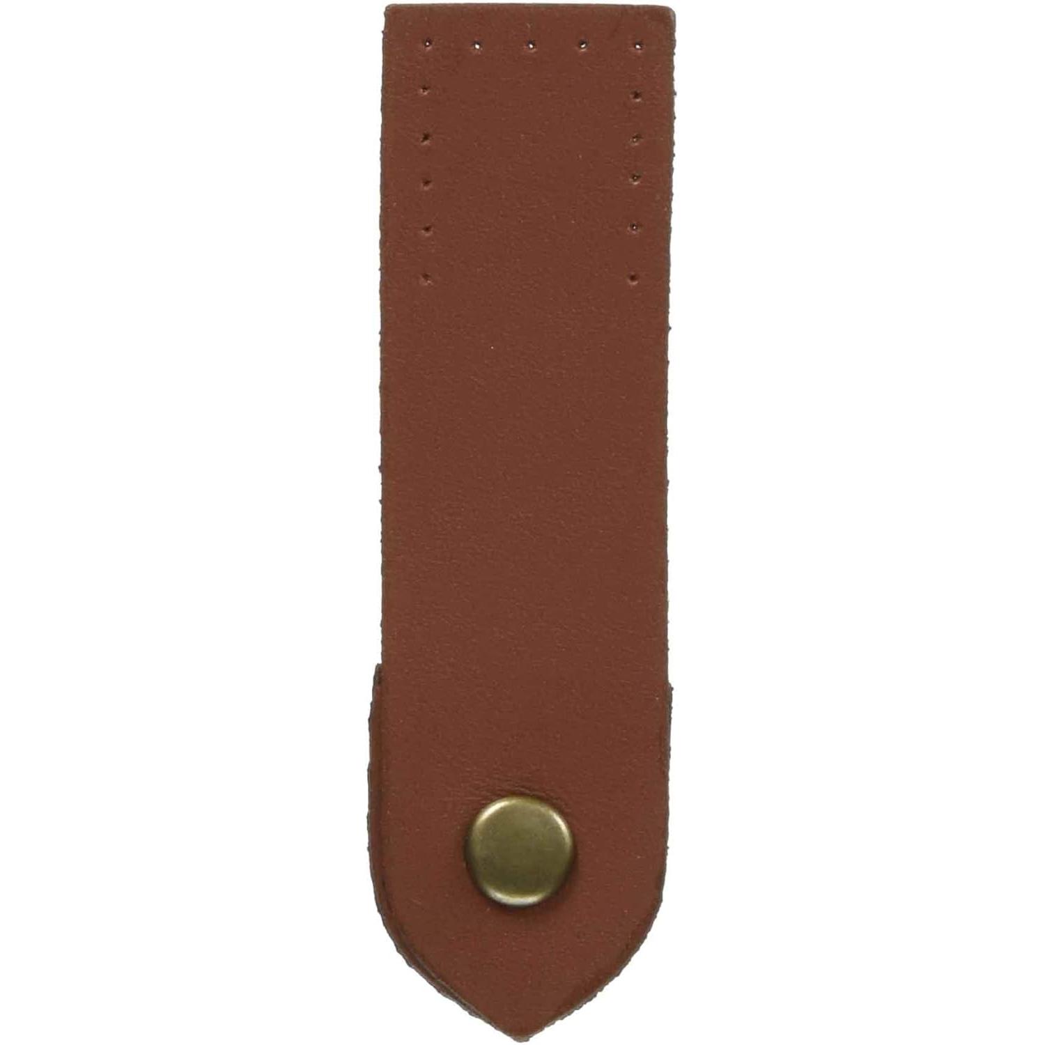 日本紐釦貿易 スナップ付き本革ベルト W2.5×H9cm キャメル KTF17-Y (ご注文単位1個)【直送品】