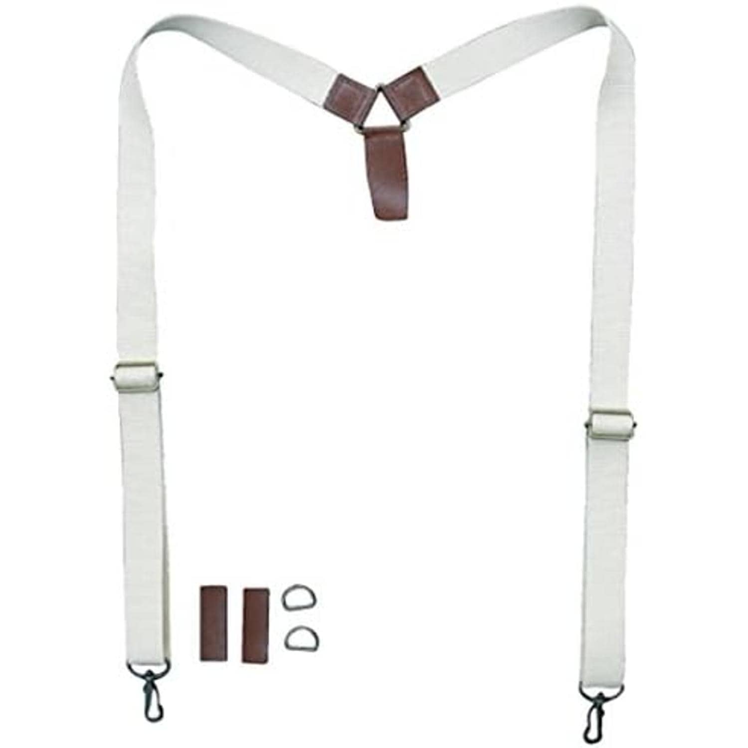 日本紐釦貿易 本革持手バーバリー織リュックタイプ 巾2.5cm KT71-W （ご注文単位1本）【直送品】