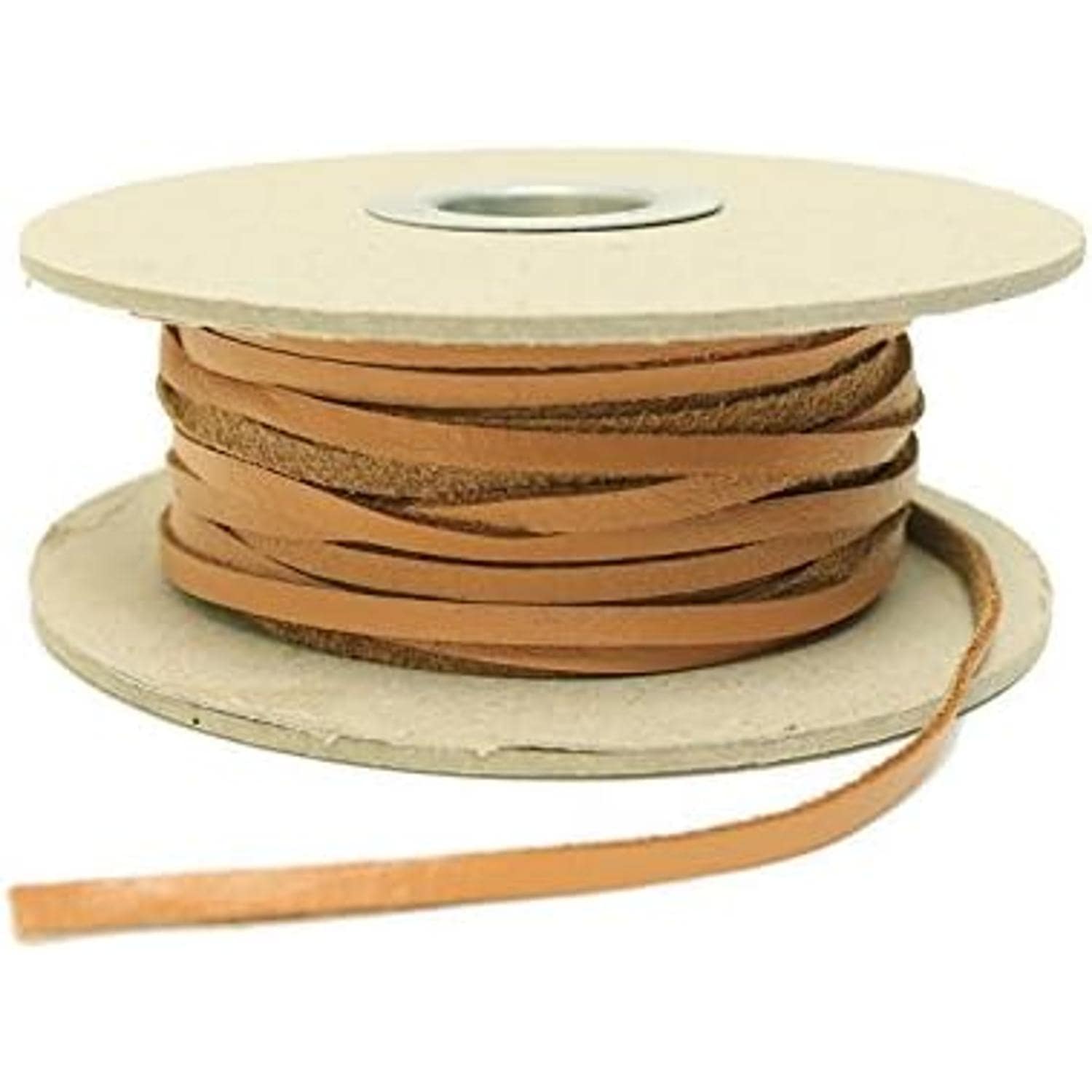 日本紐釦貿易 本牛革コード平 3mm巾×20m巻 キャメル A3MM-2-20M （ご注文単位1巻）【直送品】