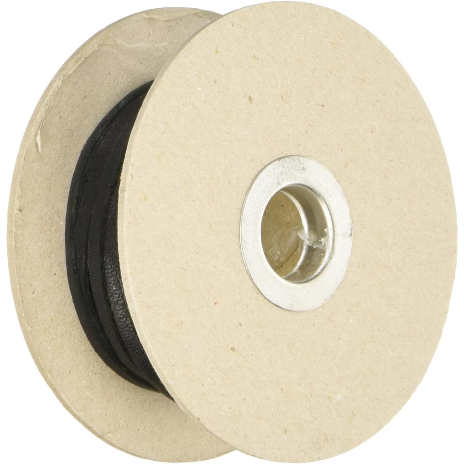 日本紐釦貿易 本牛革コード平 3mm巾×20m巻 黒 A3MM-3-20M （ご注文単位1巻）【直送品】