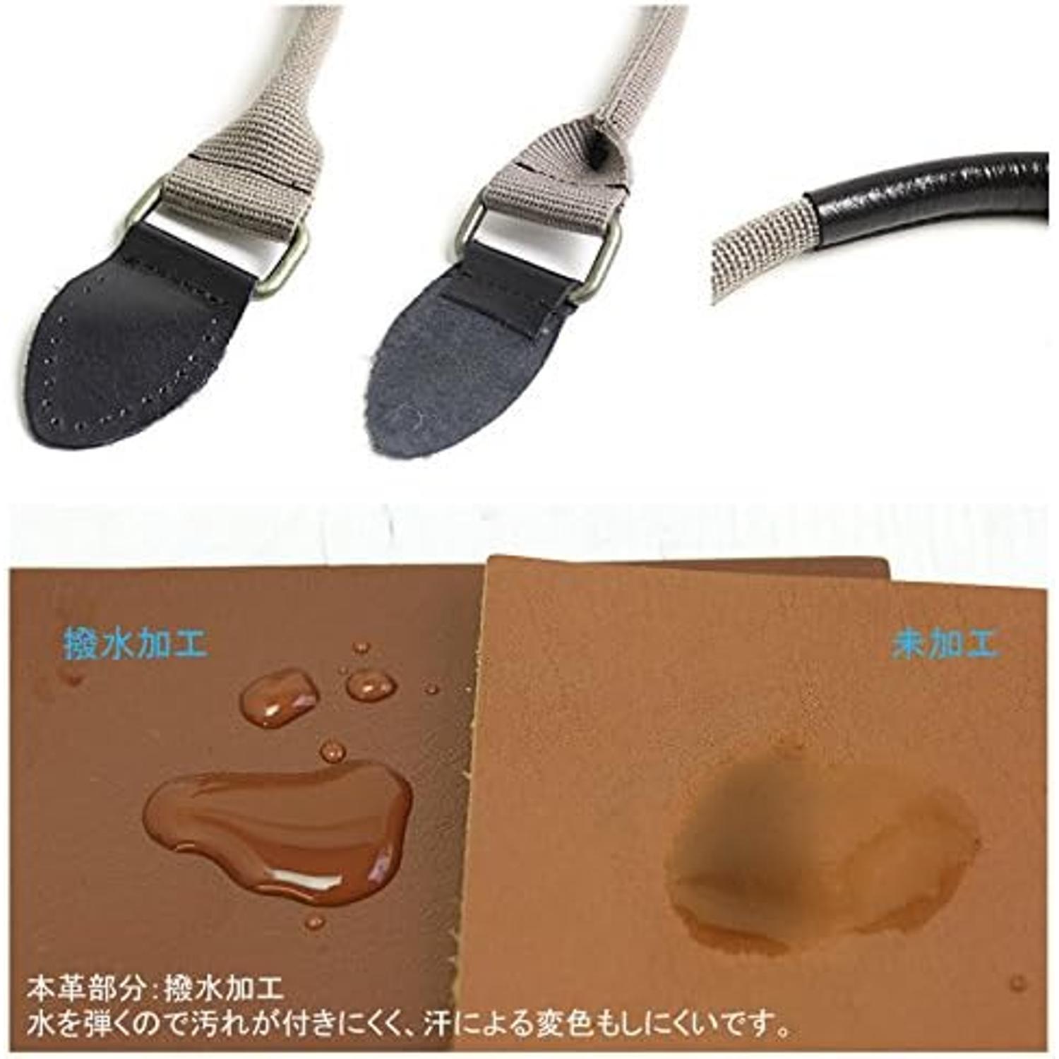 日本紐釦貿易 ツートン本革防水加工持ち手 2本1組 48cm 赤/ワイン KT88-R （ご注文単位1組）【直送品】