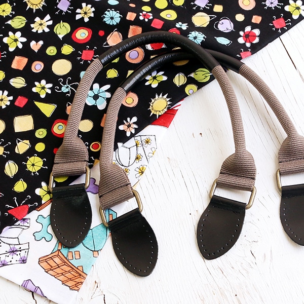 日本紐釦貿易 ツートン本革防水加工持ち手 2本1組 48cm 赤/ワイン KT88-R （ご注文単位1組）【直送品】