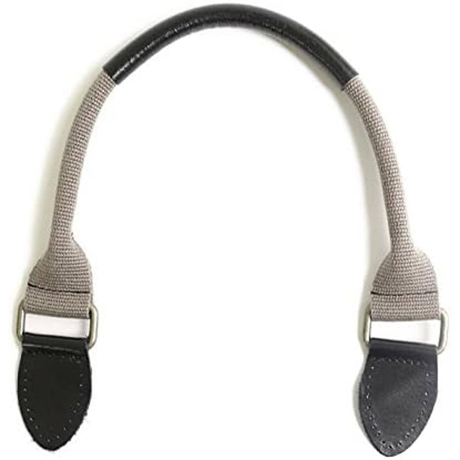 日本紐釦貿易 ツートン本革防水加工持ち手 2本1組 48cm グレー/黒 KT88-S (ご注文単位1組)【直送品】