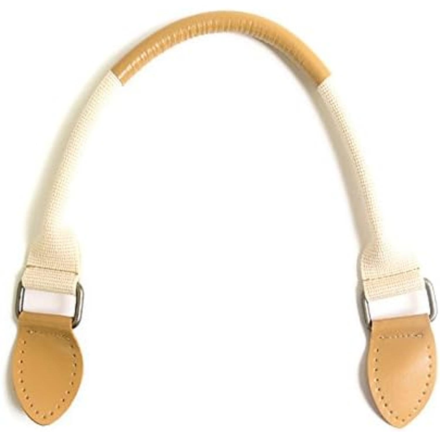 日本紐釦貿易 ツートン本革防水加工持ち手 2本1組 48cm 生成/キャメル KT88-W (ご注文単位1組)【直送品】