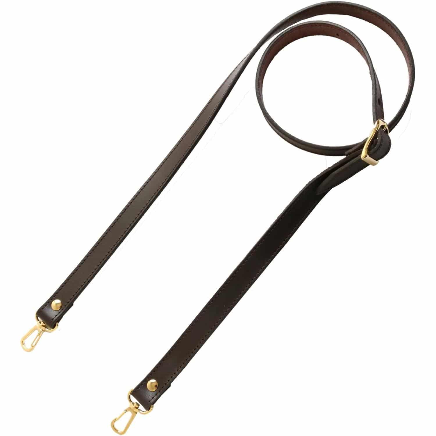 日本紐釦貿易 ヌメ革ショルダー ゴールド×こげ茶 約110cm~120cm 1本入 KT90G-C (ご注文単位1本)【直送品】