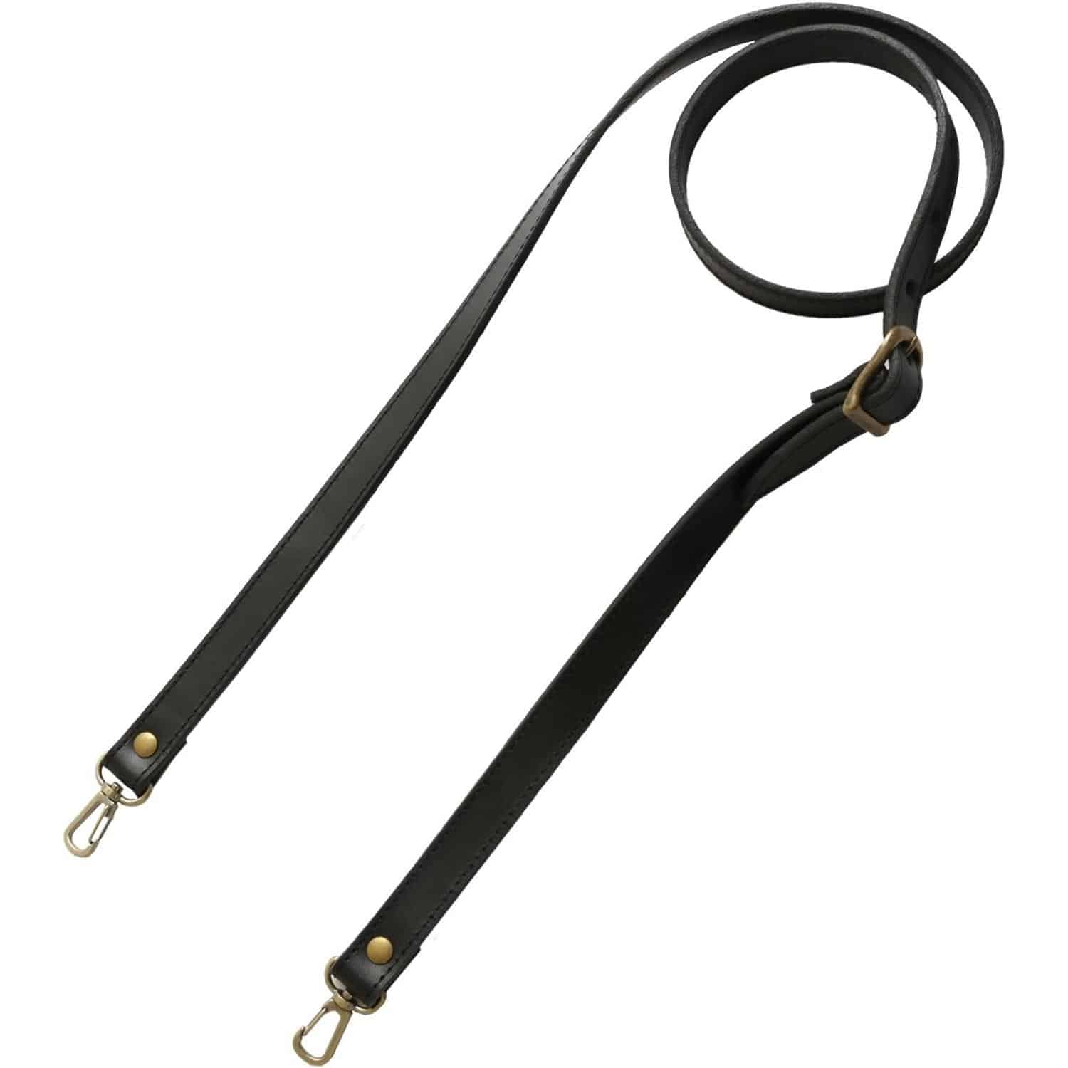 日本紐釦貿易 ヌメ革ショルダー アンティークゴールド×黒 約110cm~120cm 1本入 KT90AG-B (ご注文単位1本)【直送品】