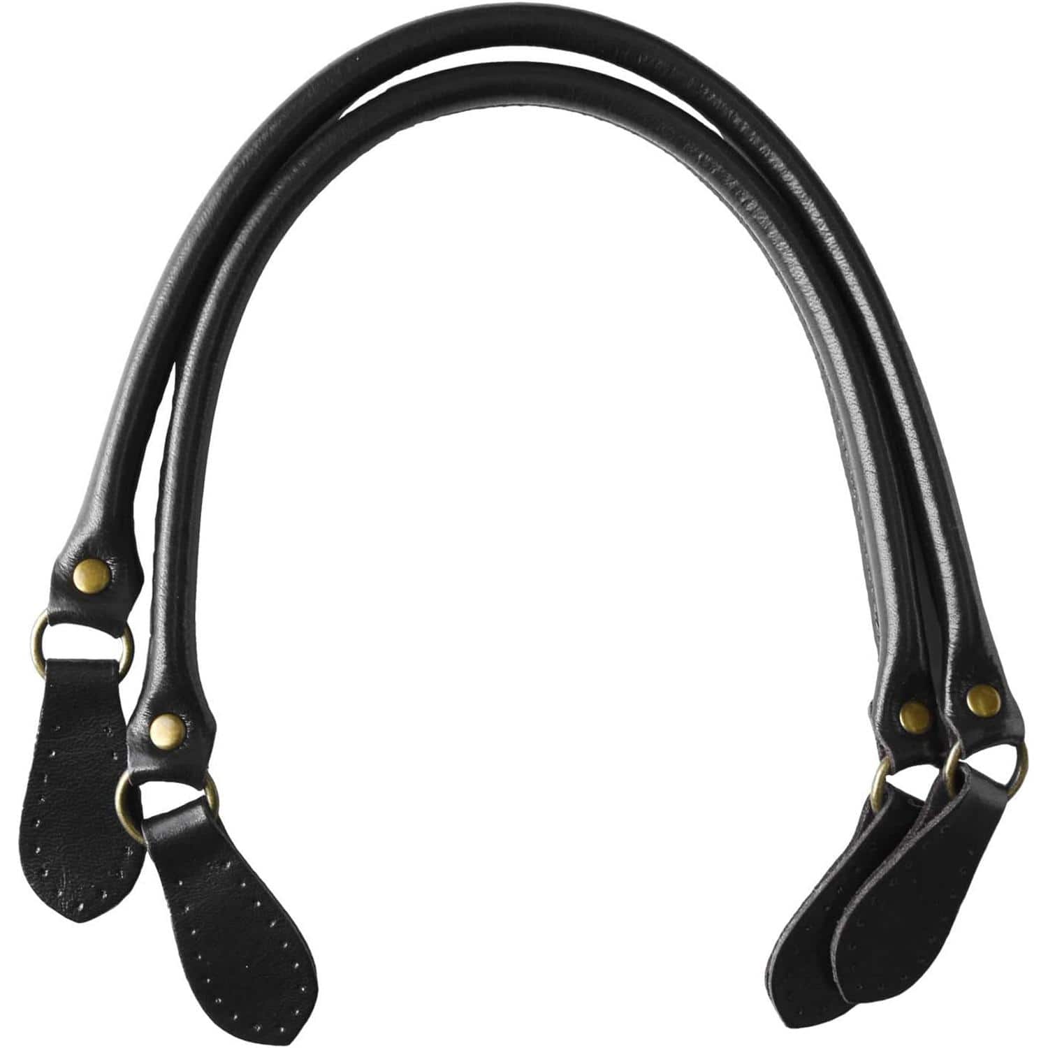 日本紐釦貿易 本革撥水加工持ち手 45cm ブラック 2本1組 (ご注文単位1組)【直送品】