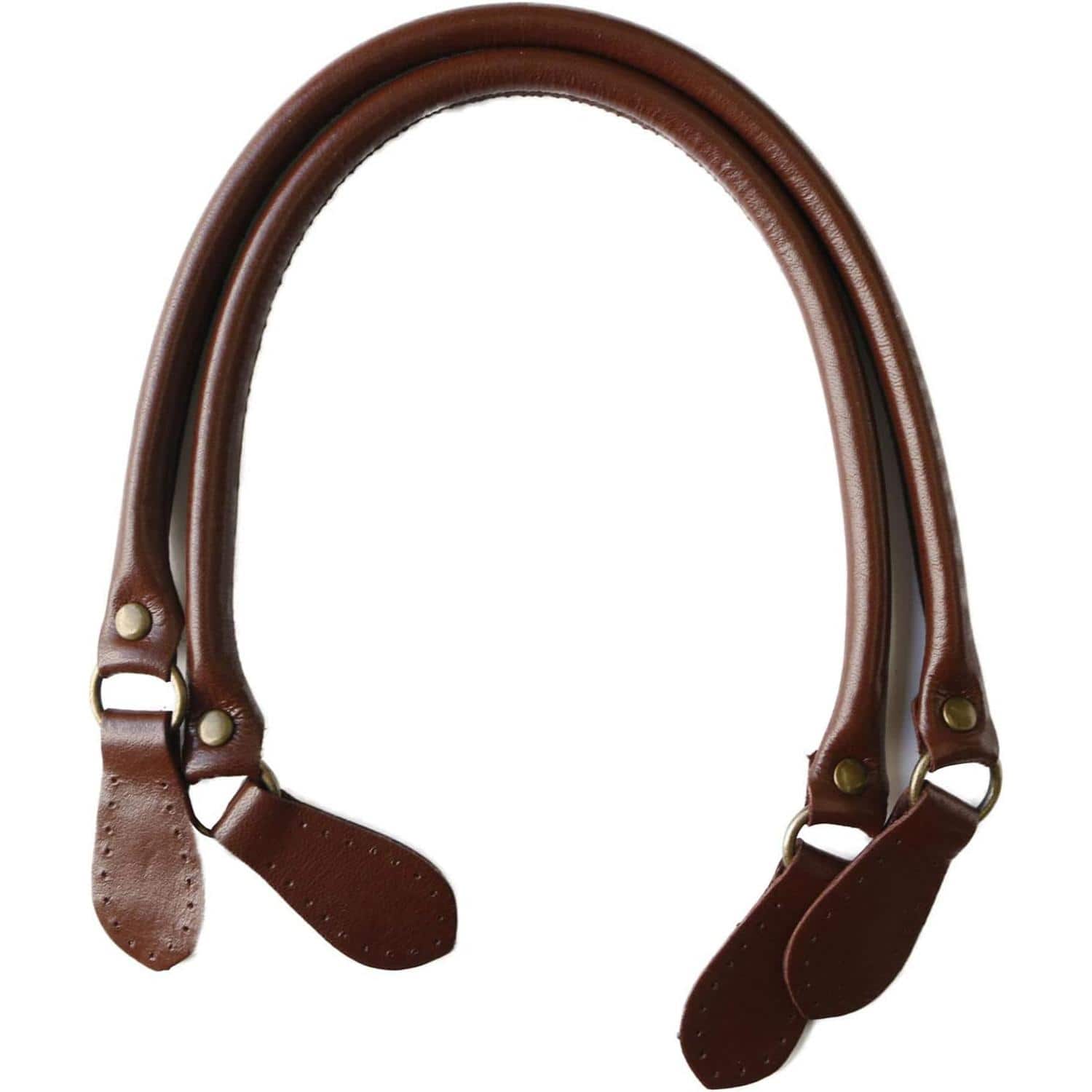 日本紐釦貿易 本革撥水加工持ち手 45cm 赤茶 2本1組 (ご注文単位1組)【直送品】