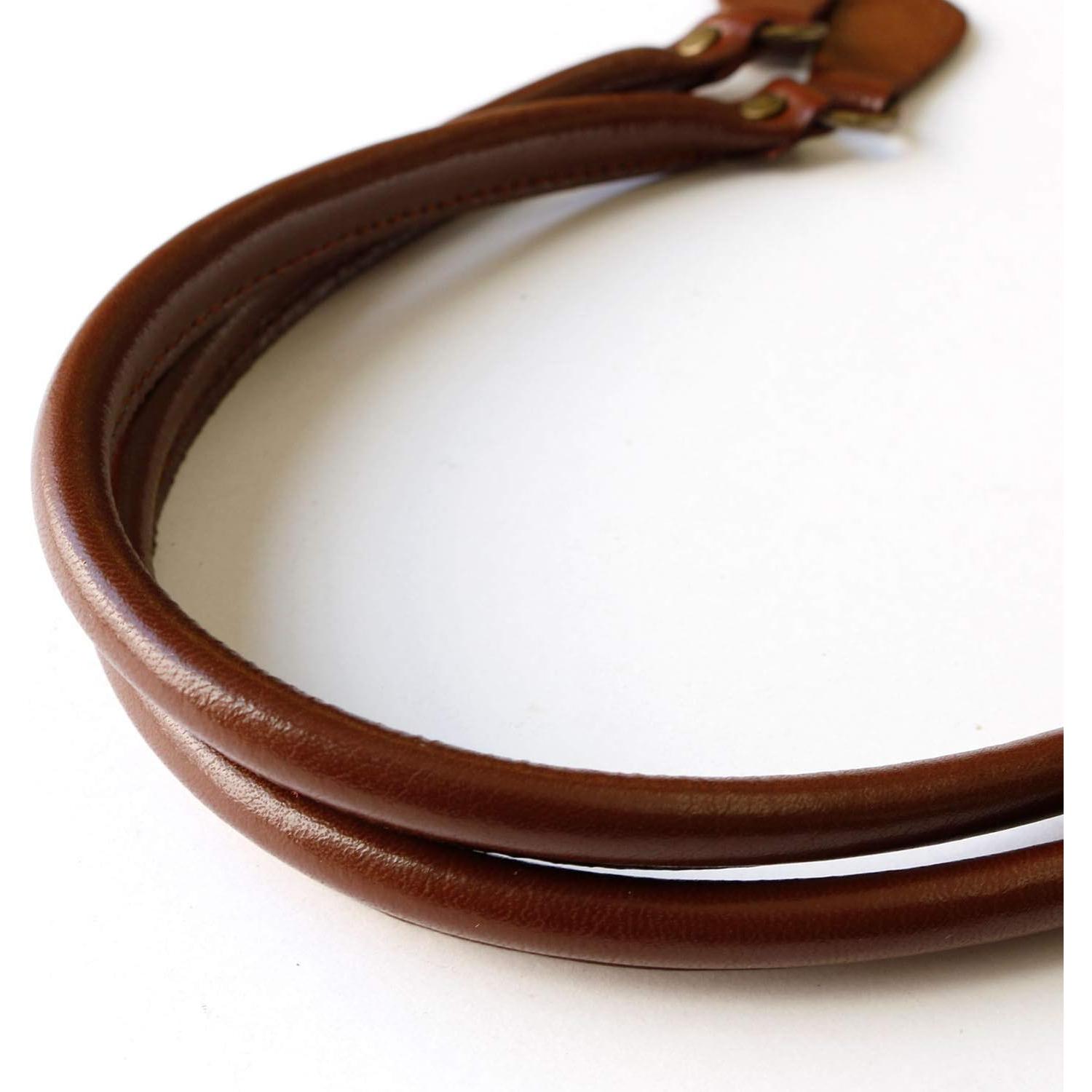 日本紐釦貿易 本革撥水加工持ち手 45cm 赤茶 2本1組 (ご注文単位1組)【直送品】