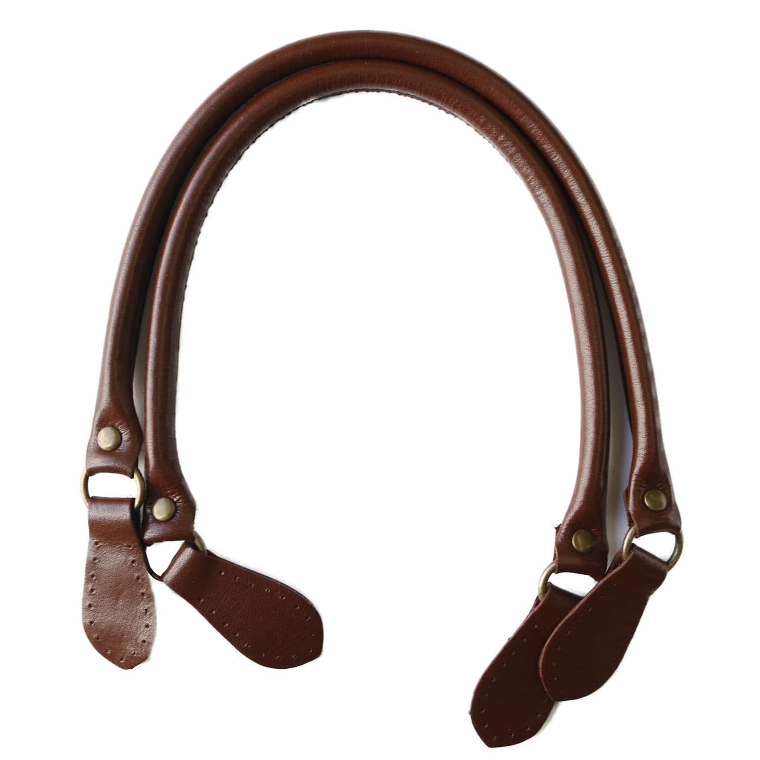 日本紐釦貿易 本革撥水加工持ち手 45cm 赤茶 2本1組 (ご注文単位1組)【直送品】