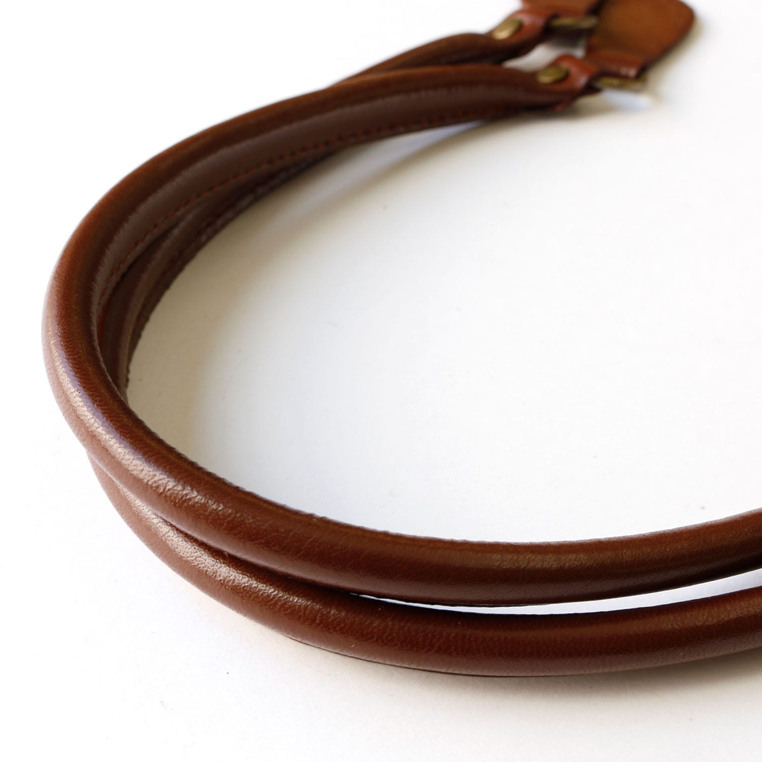 日本紐釦貿易 本革撥水加工持ち手 45cm 赤茶 2本1組 (ご注文単位1組)【直送品】