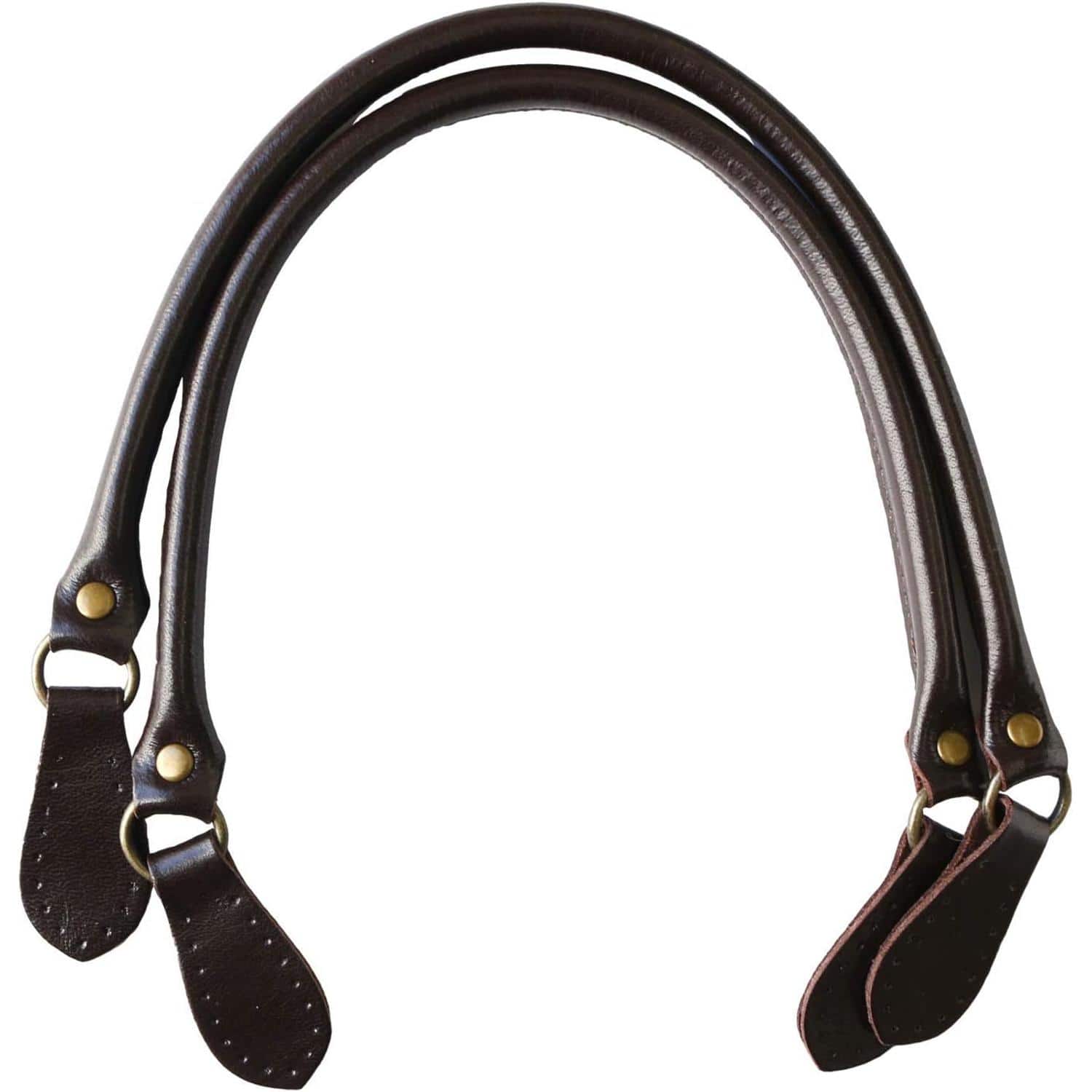 日本紐釦貿易 本革撥水加工持ち手 45cm チョコ 2本1組 (ご注文単位1組)【直送品】