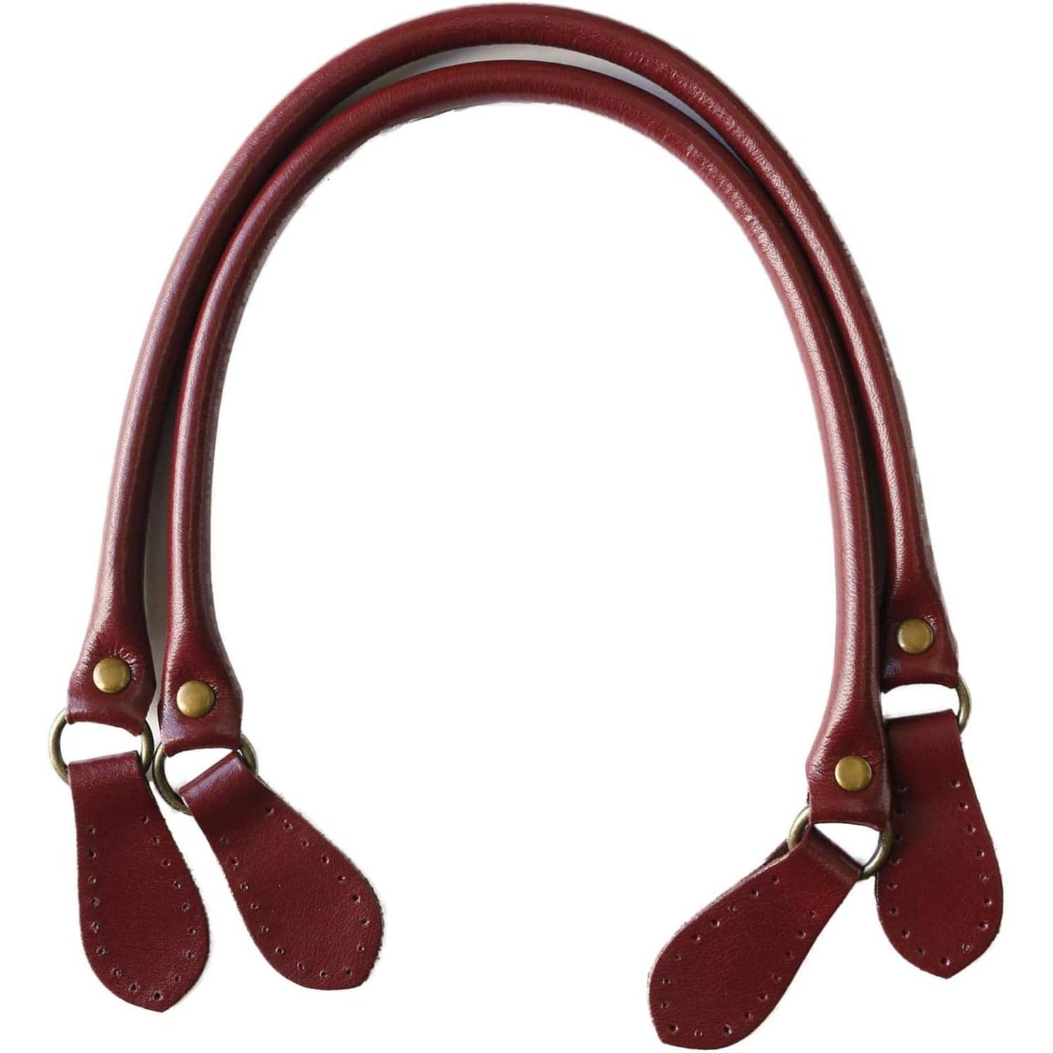 日本紐釦貿易 本革撥水加工持ち手 45cm ワインレッド 2本1組 (ご注文単位1組)【直送品】