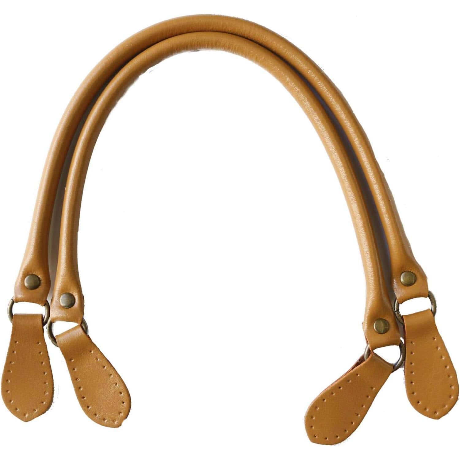 日本紐釦貿易 本革撥水加工持ち手 45cm キャメル 2本1組 (ご注文単位1組)【直送品】