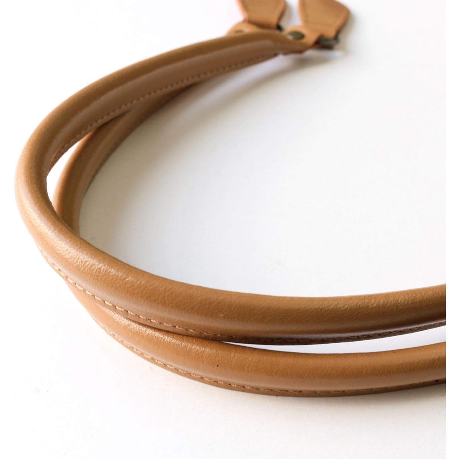 日本紐釦貿易 本革撥水加工持ち手 45cm キャメル 2本1組 （ご注文単位1組）【直送品】