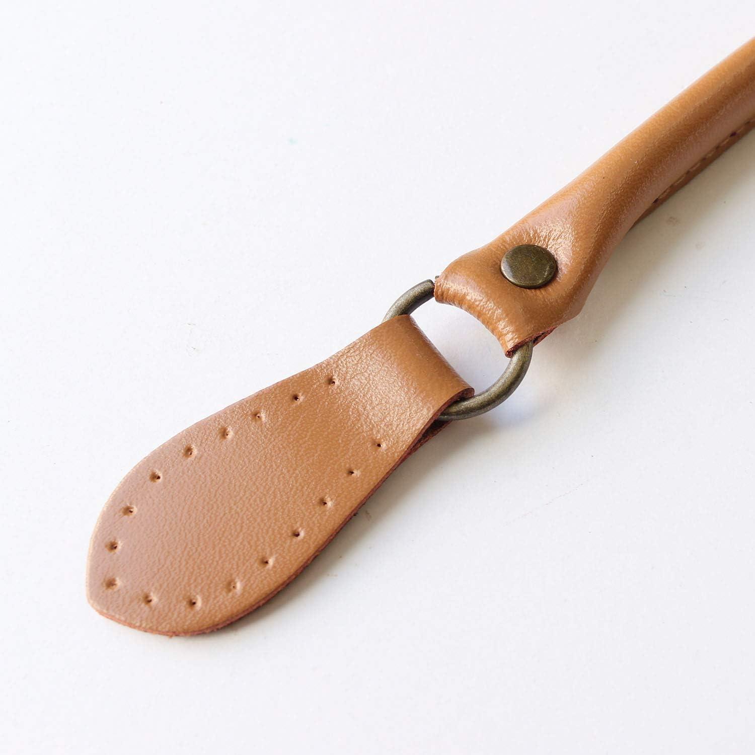 日本紐釦貿易 本革撥水加工持ち手 45cm キャメル 2本1組 （ご注文単位1組）【直送品】