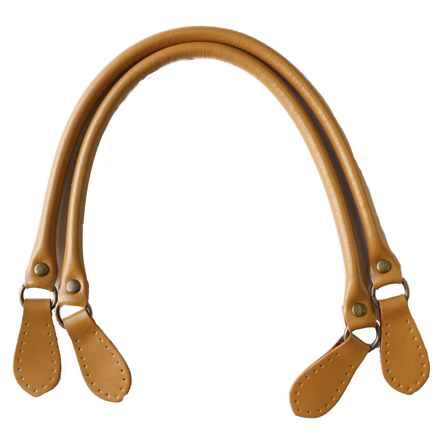 日本紐釦貿易 本革撥水加工持ち手 45cm キャメル 2本1組 （ご注文単位1組）【直送品】