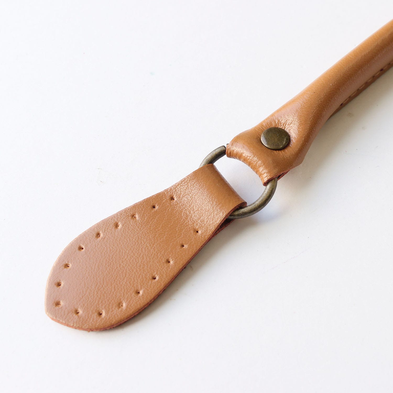 日本紐釦貿易 本革撥水加工持ち手 45cm キャメル 2本1組 （ご注文単位1組）【直送品】