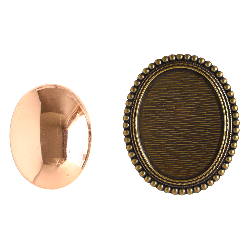 日本紐釦貿易(Nippon Chuko)NBK 銅板付き アンティークデザイン ブローチ台 だ円 〈小〉 W41×H50mm 1個入 アンティークゴールド KK10-29AG 1袋(ご注文単位1袋)【直送品】