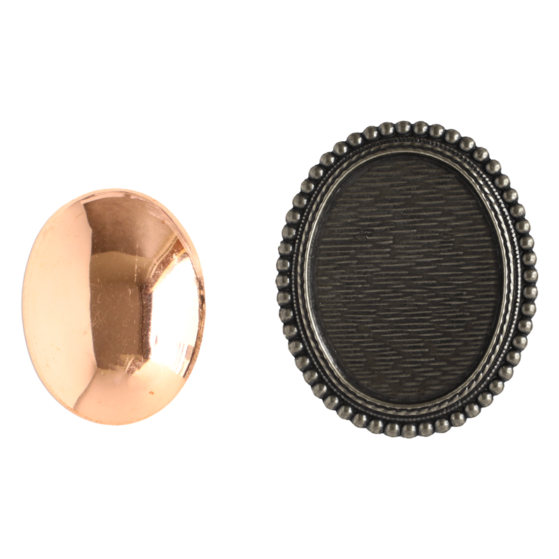 日本紐釦貿易(Nippon Chuko)NBK 銅板付き アンティークデザイン ブローチ台 だ円 〈小〉 W41×H50mm 1個入 アンティークシルバー KK10-29AS 1袋(ご注文単位1袋)【直送品】