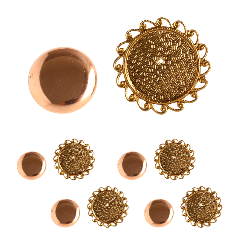 日本紐釦貿易(Nippon Chuko)NBK 銅板付き アンティークデザイン ブローチ台 丸型 〈小〉 φ45mm 徳用5個入 ゴールド KK10-27G-5 1袋(ご注文単位1袋)【直送品】