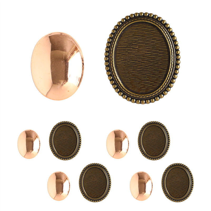 日本紐釦貿易(Nippon Chuko)NBK 銅板付き アンティークデザイン ブローチ台 だ円 〈小〉 W41×H50mm 徳用5個入 アンティークゴールド KK10-29AG-5 1袋(ご注文単位1袋)【直送品】