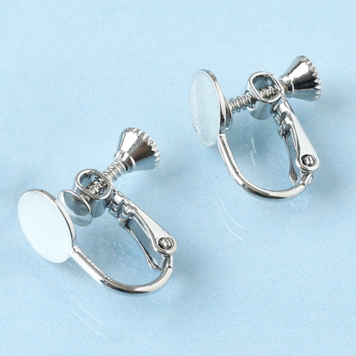 日本紐釦貿易 ニッケルフリー 台付 イヤリング 5組 シルバー KE1501-S (ご注文単位1束)【直送品】