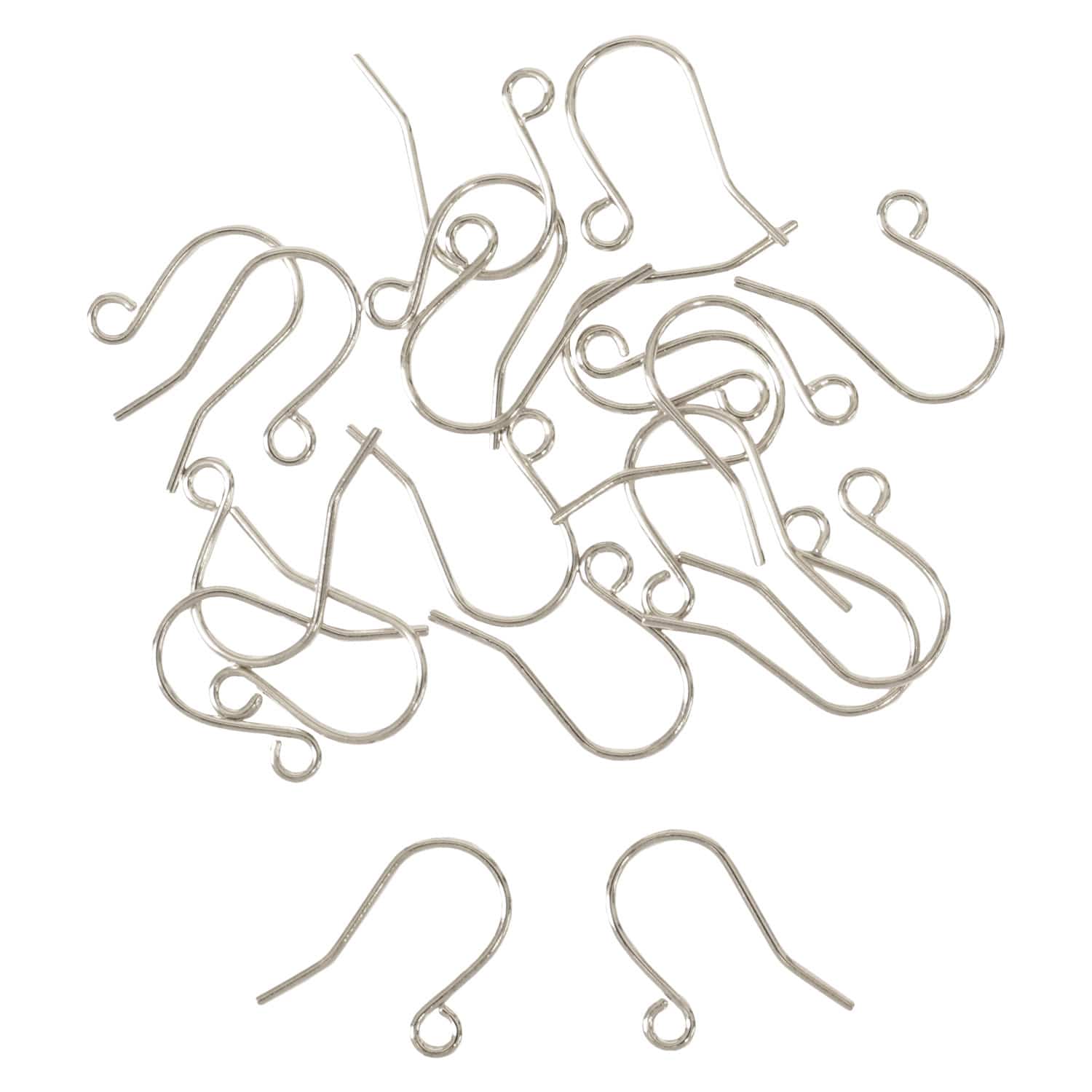 日本紐釦貿易 ニッケルフリー フックピアス 10組 シルバー KE1502-S （ご注文単位1束）【直送品】