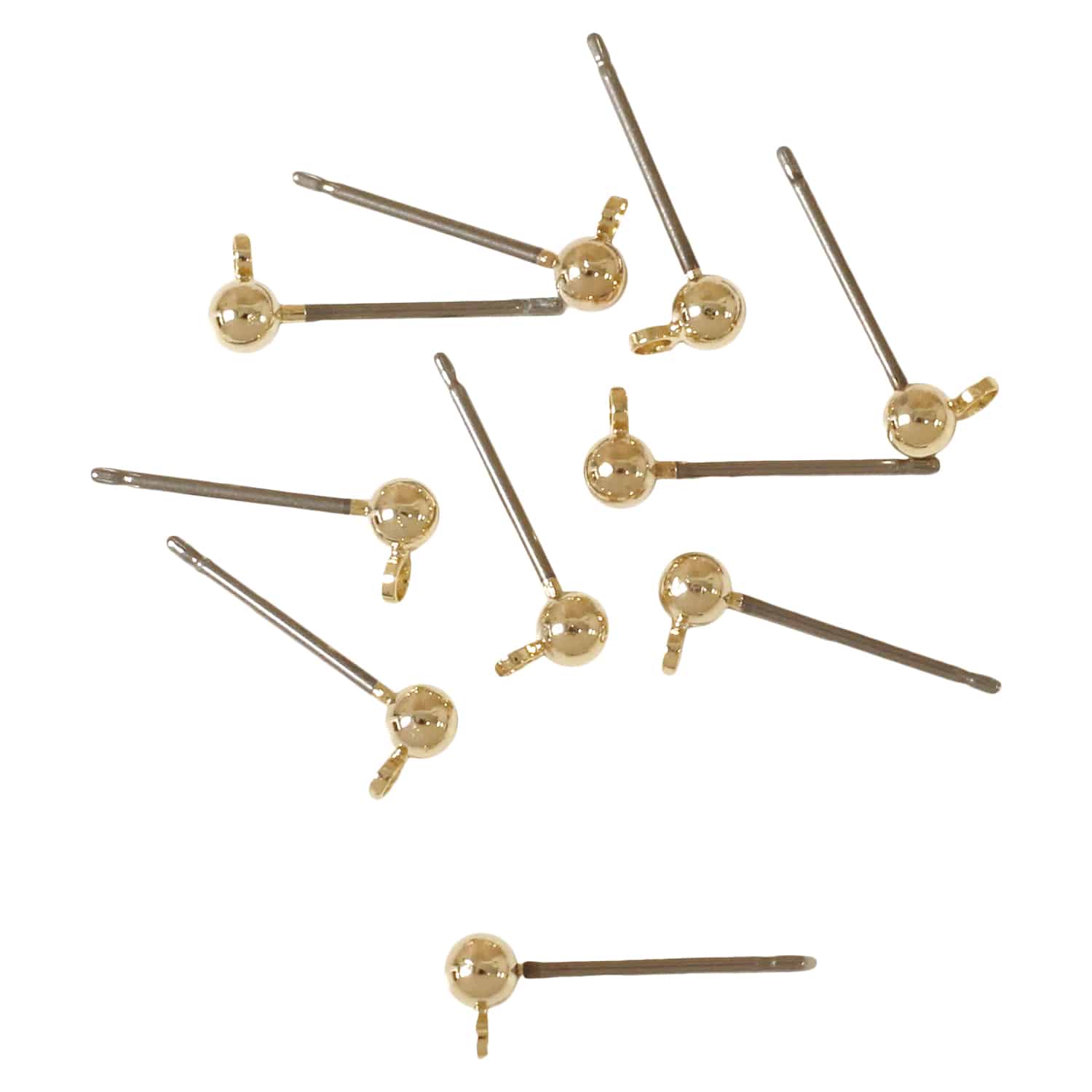 日本紐釦貿易 ニッケルフリー カン付 ピアス 5組 ゴールド KE1503-G （ご注文単位1束）【直送品】